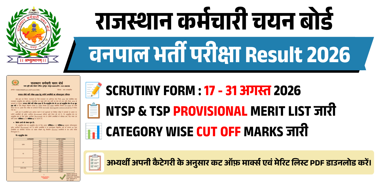 Rajasthan Vanpal Result 2026